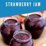 Three jars of jam on counter