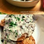 Creamy chipped beef collage