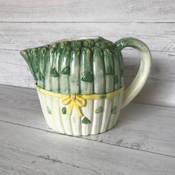 Ceramic Asparagus jug vintage asparagus pitcher retro | Etsy