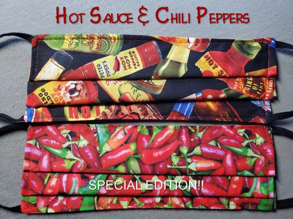 100% cotton face mask for adults SPECIAL EDITION Hot Sauce | Etsy