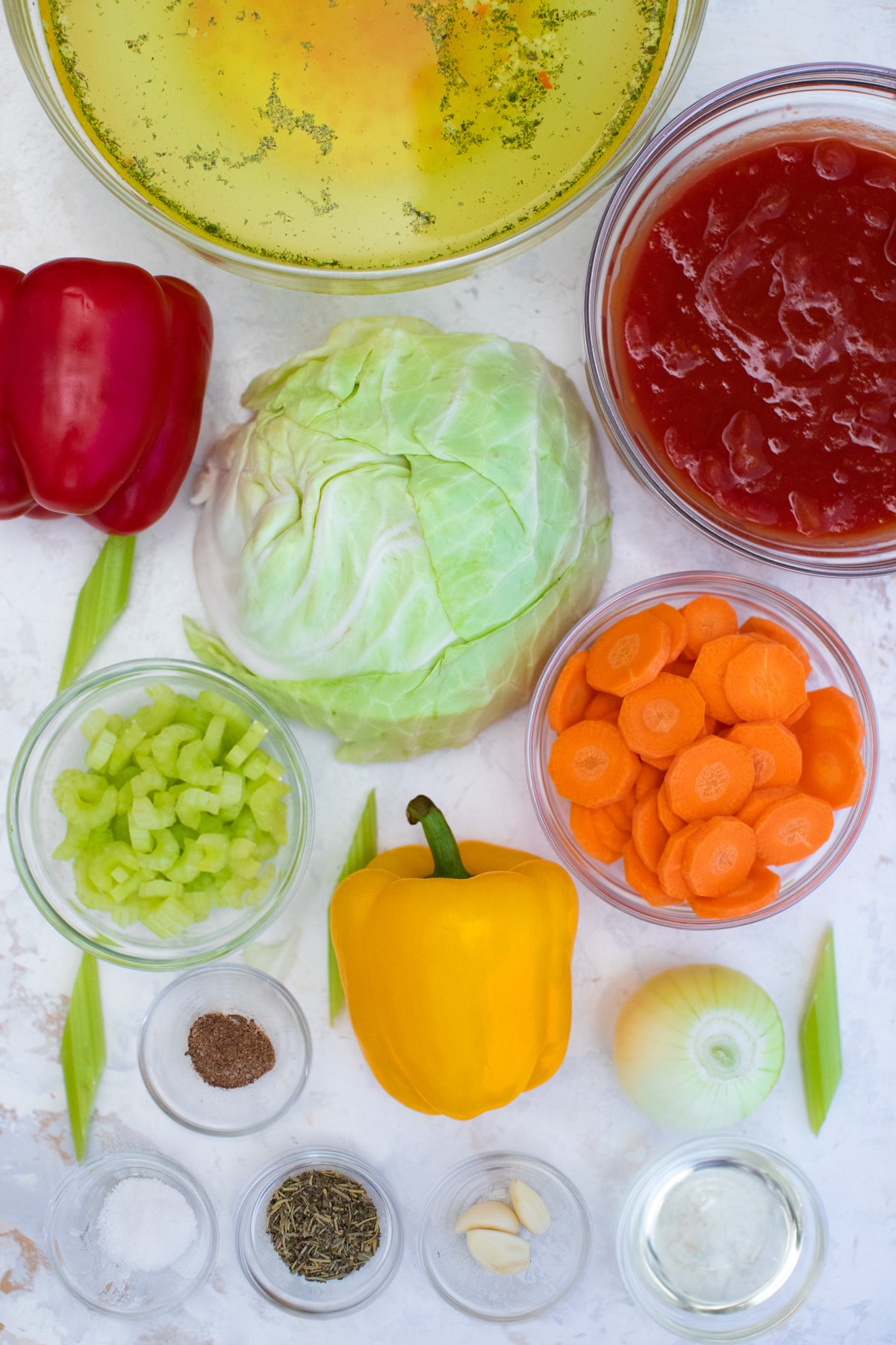 Cabbage soup ingredients