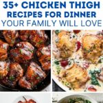 Chicken thighs recipe collage