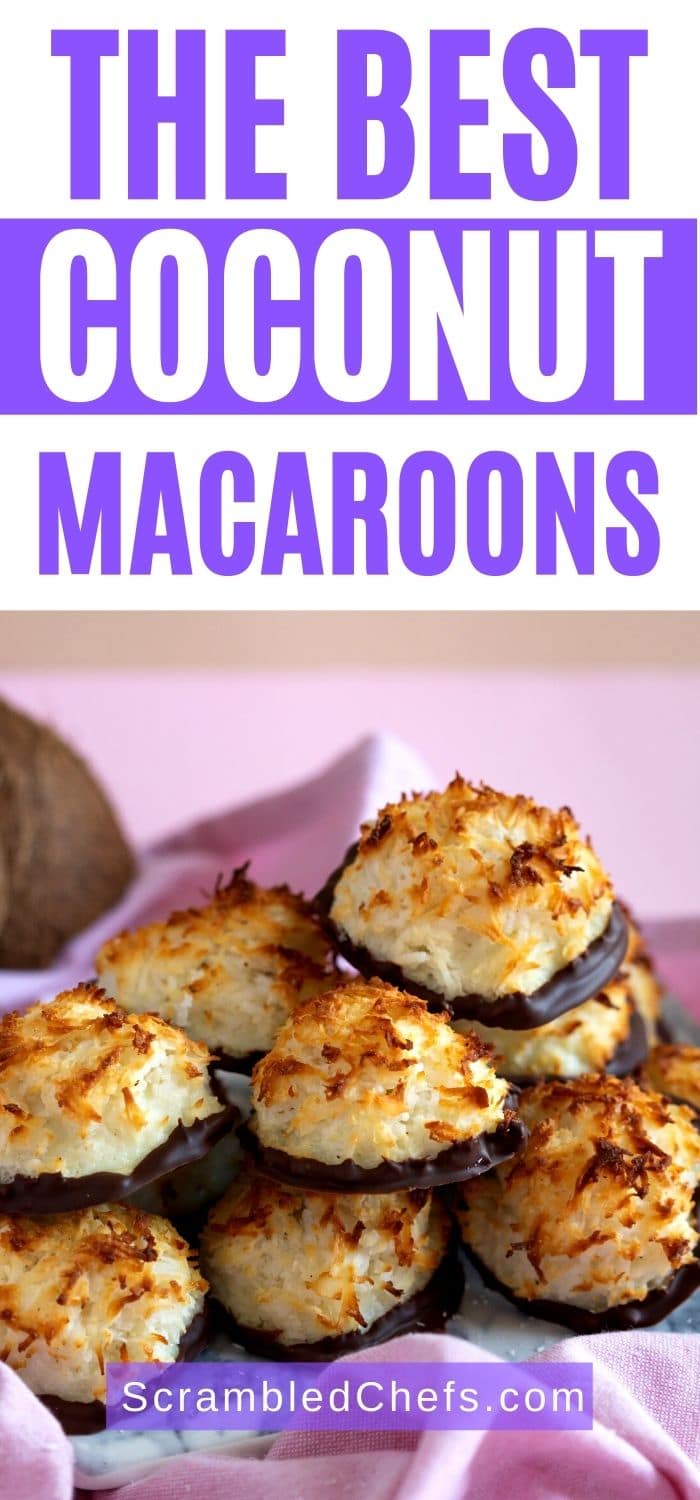 Stack of chocolate dipped coconut macaroons