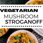 Mushroom stroganoff collage
