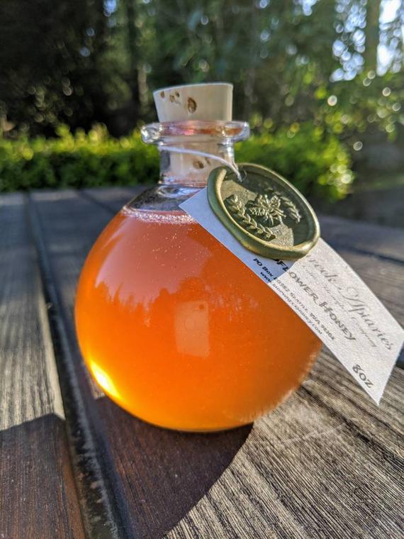 Raw Honey Blackberry Wildflower Flagon corked jar Natural | Etsy