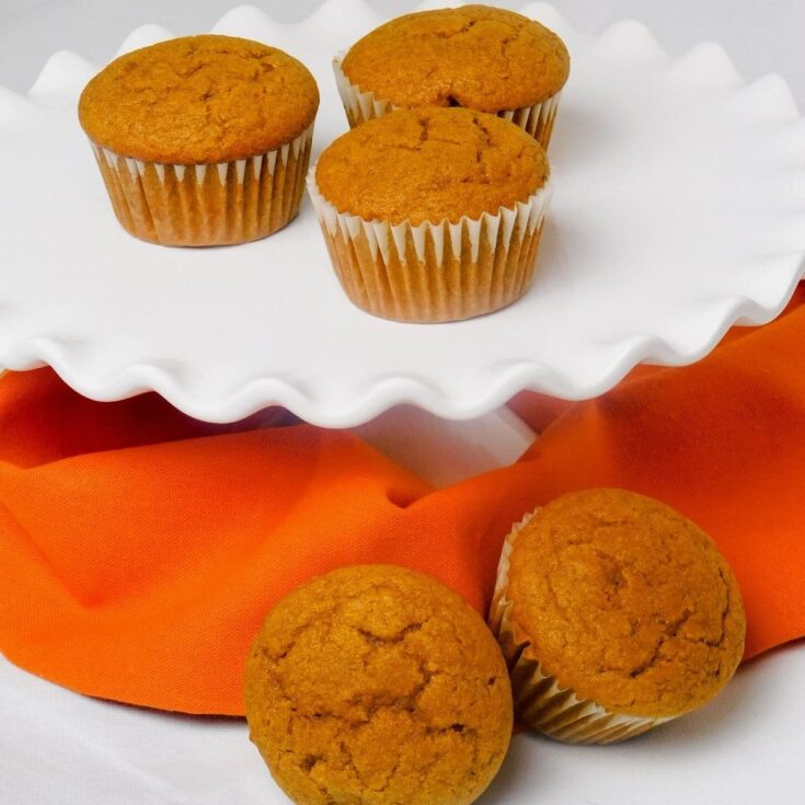 Pumpkin muffins on platter