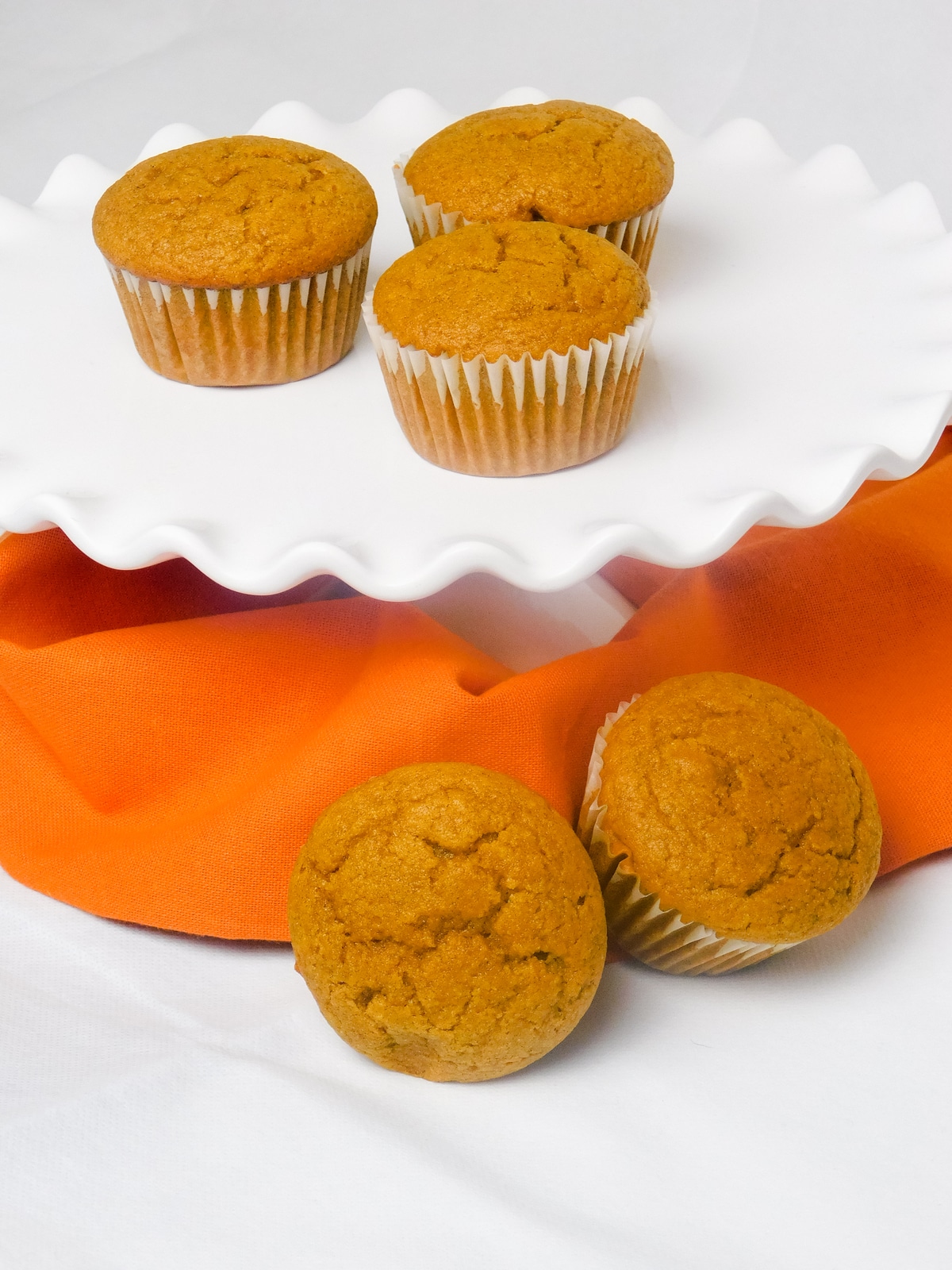 Pumpkin muffins on platter