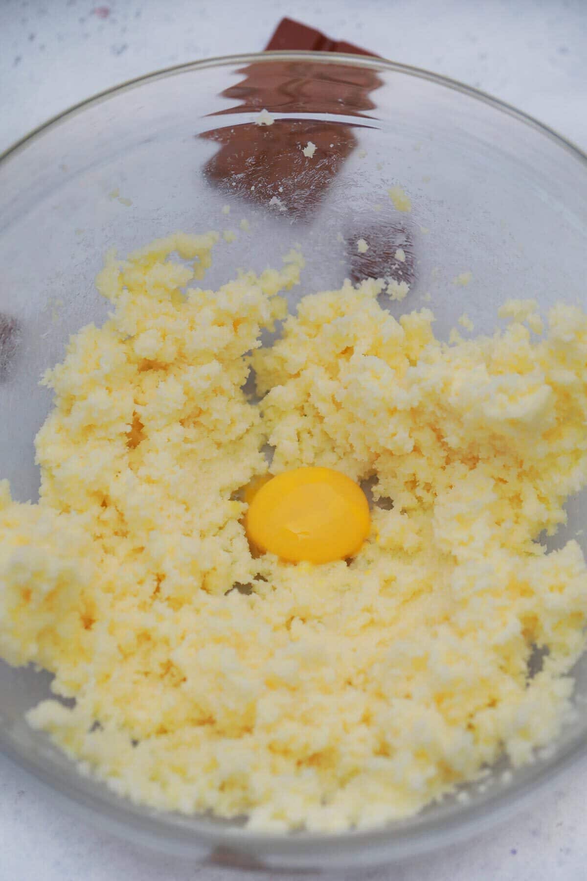 Butter and egg in bowl