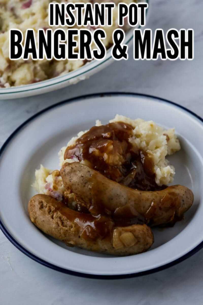Bangers and mash on plate