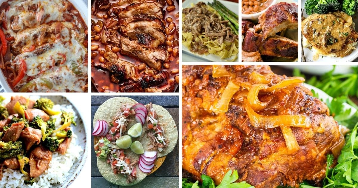 Slow cooker pork recipe collage