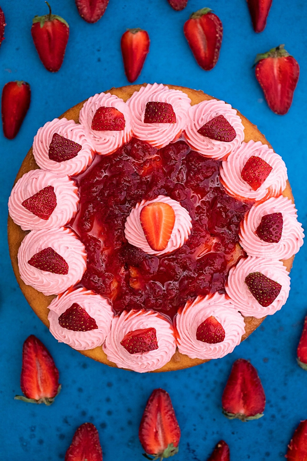 Decorated strawberry cake