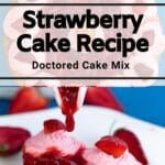 Strawberry cake collage