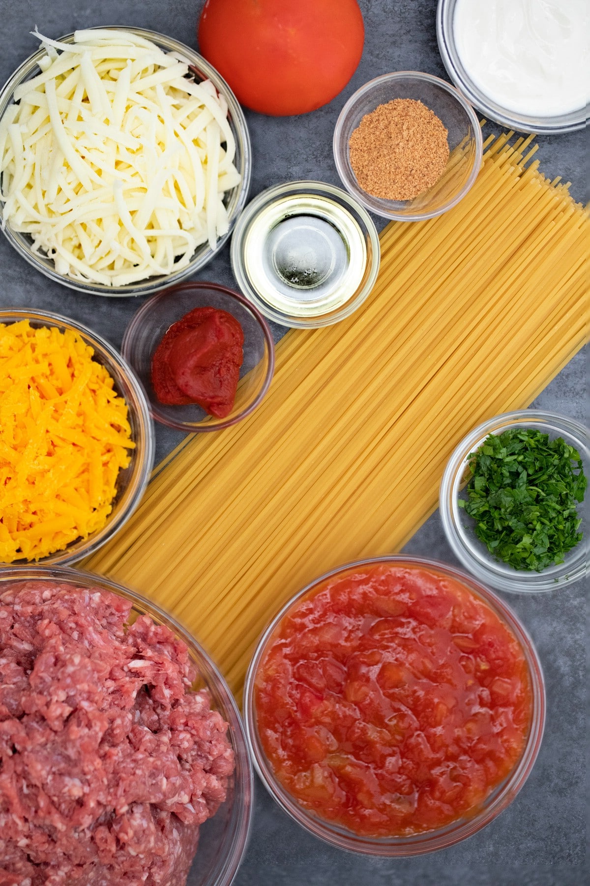 Taco spaghetti ingredients