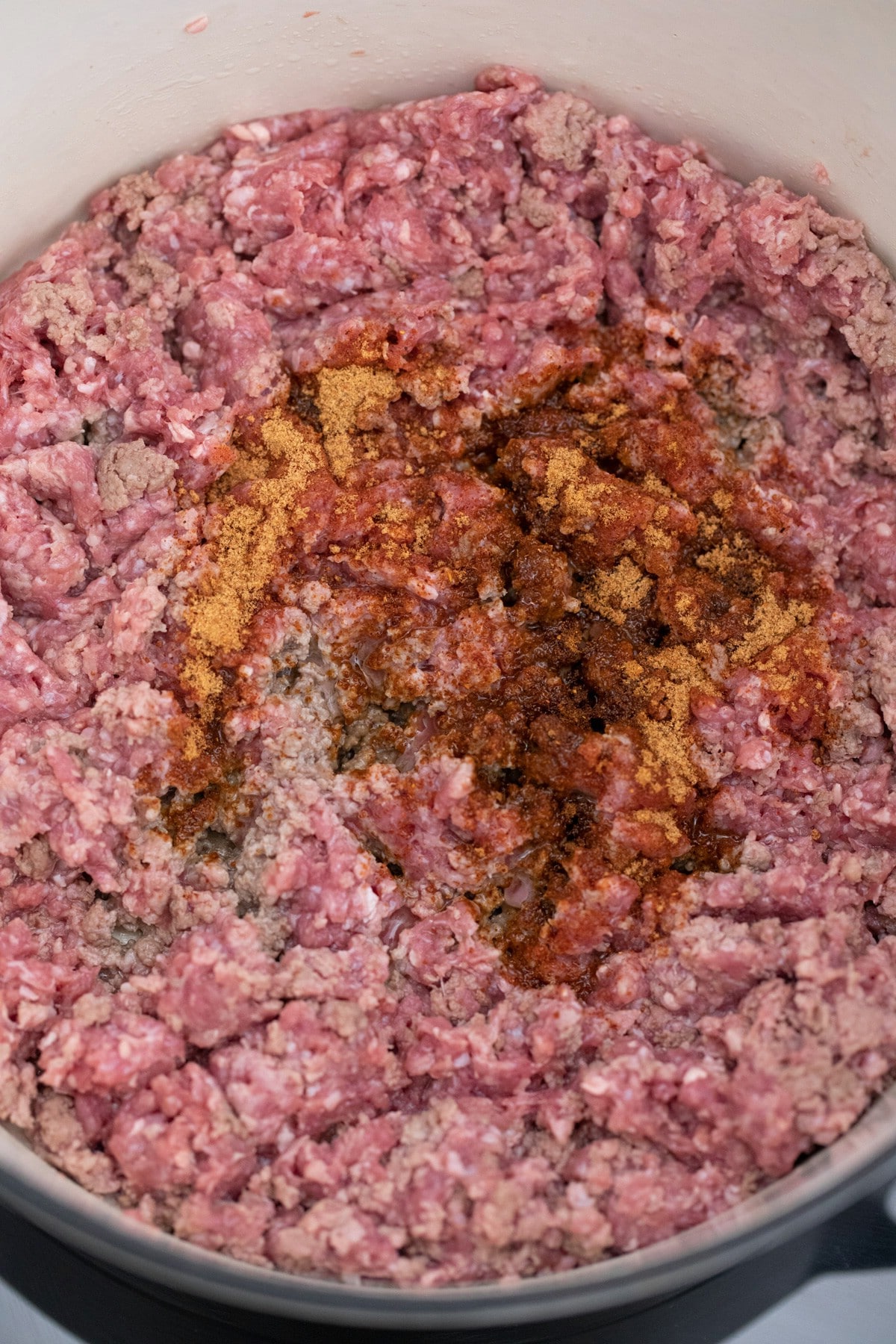Ground meat in dutch oven