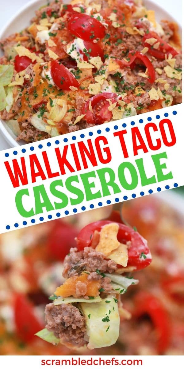 Walking taco casserole collage