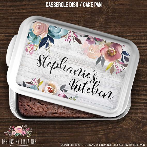 Cake Pan Personalized Casserole Dish Housewarming Gift Wedding | Etsy