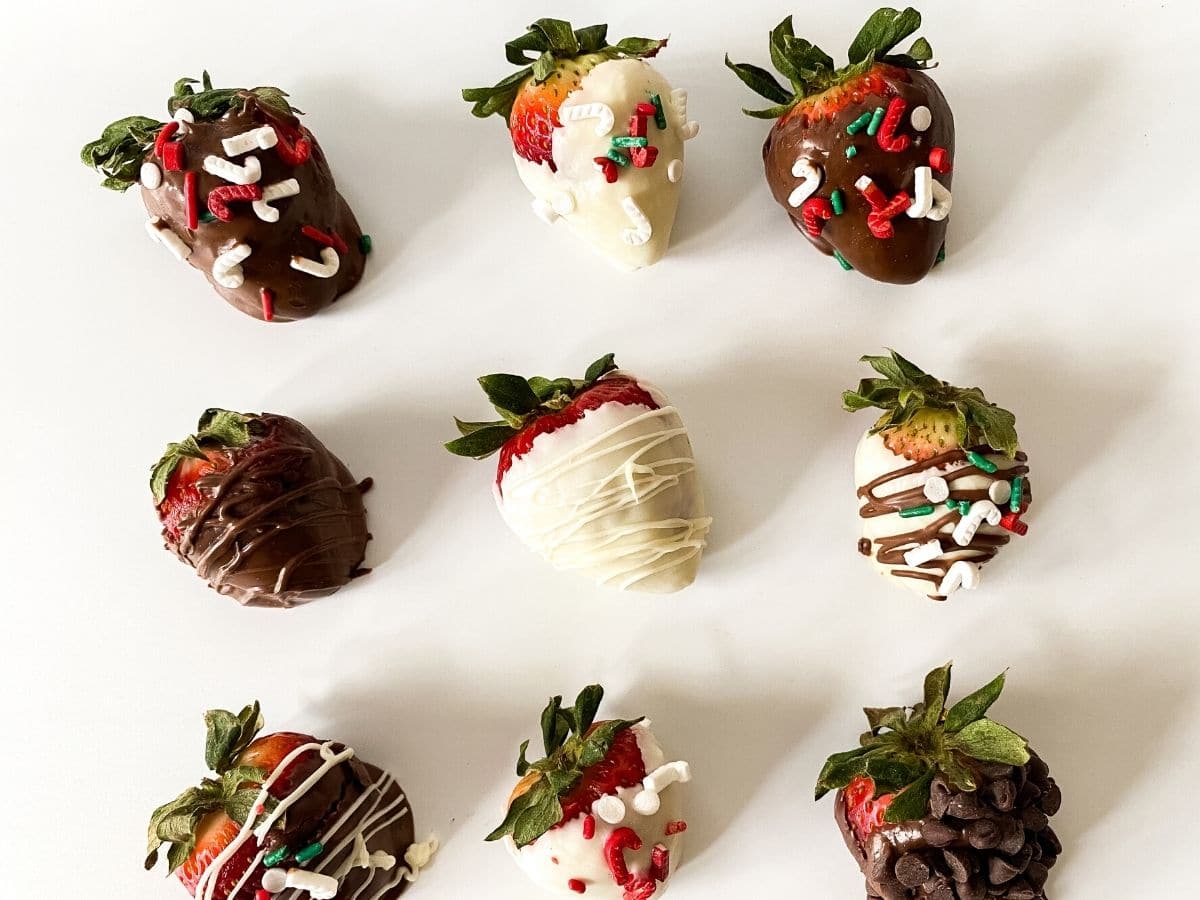 Dipped strawberries on plate