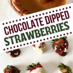Chocolate covered strawberries collage