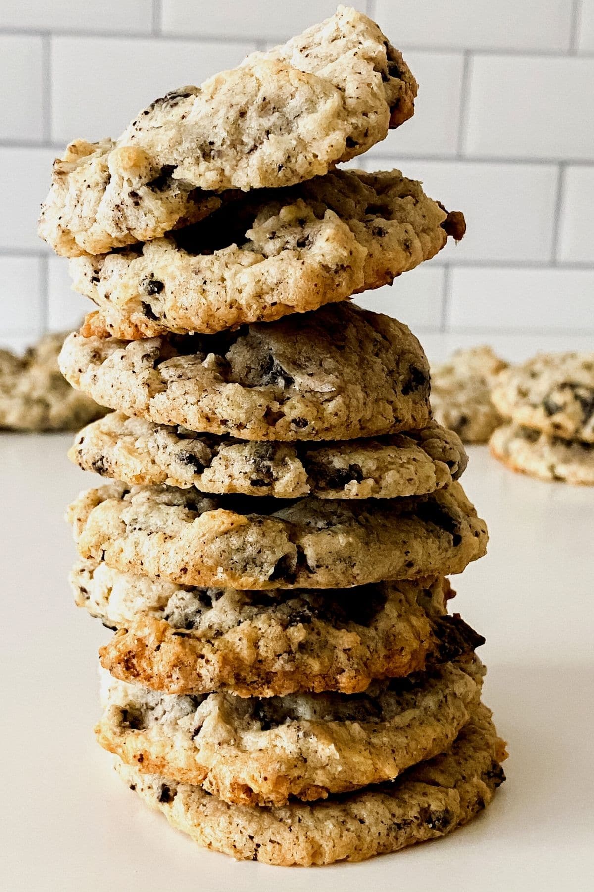 Stack of cookies and cream cookies