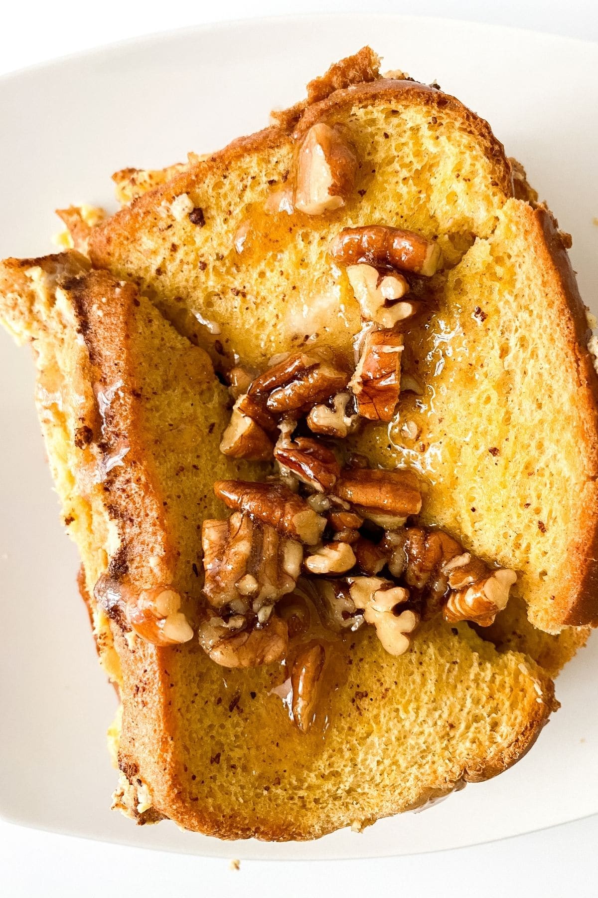 French toast with pecan topping