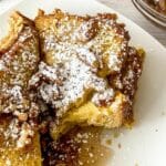 Eggnog French toast on white plate