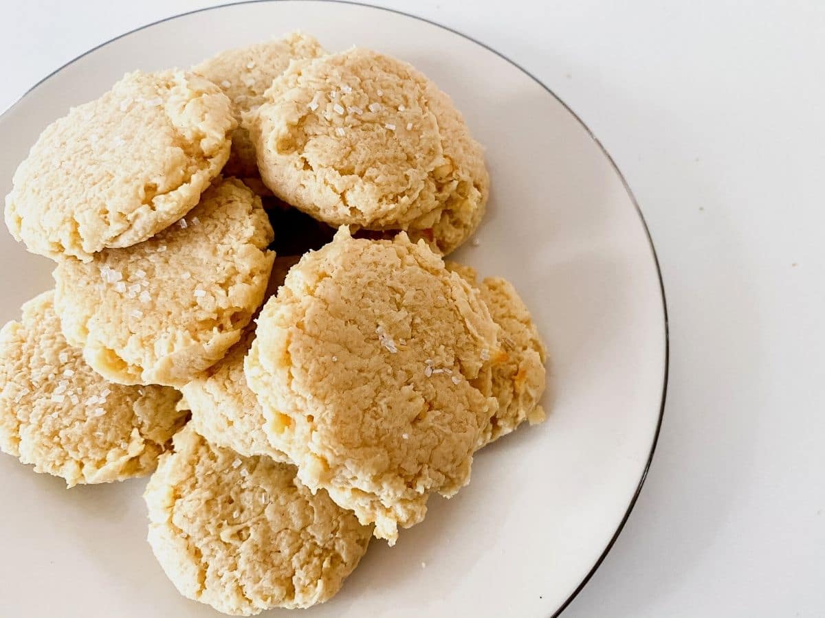 Cream cheese cookies on white plate