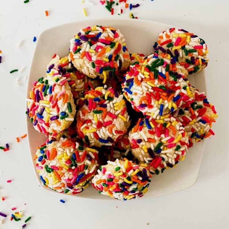 Plate of confetti cookies