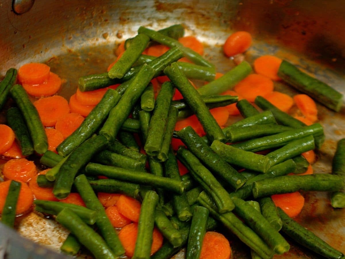 Vegetables in skillet