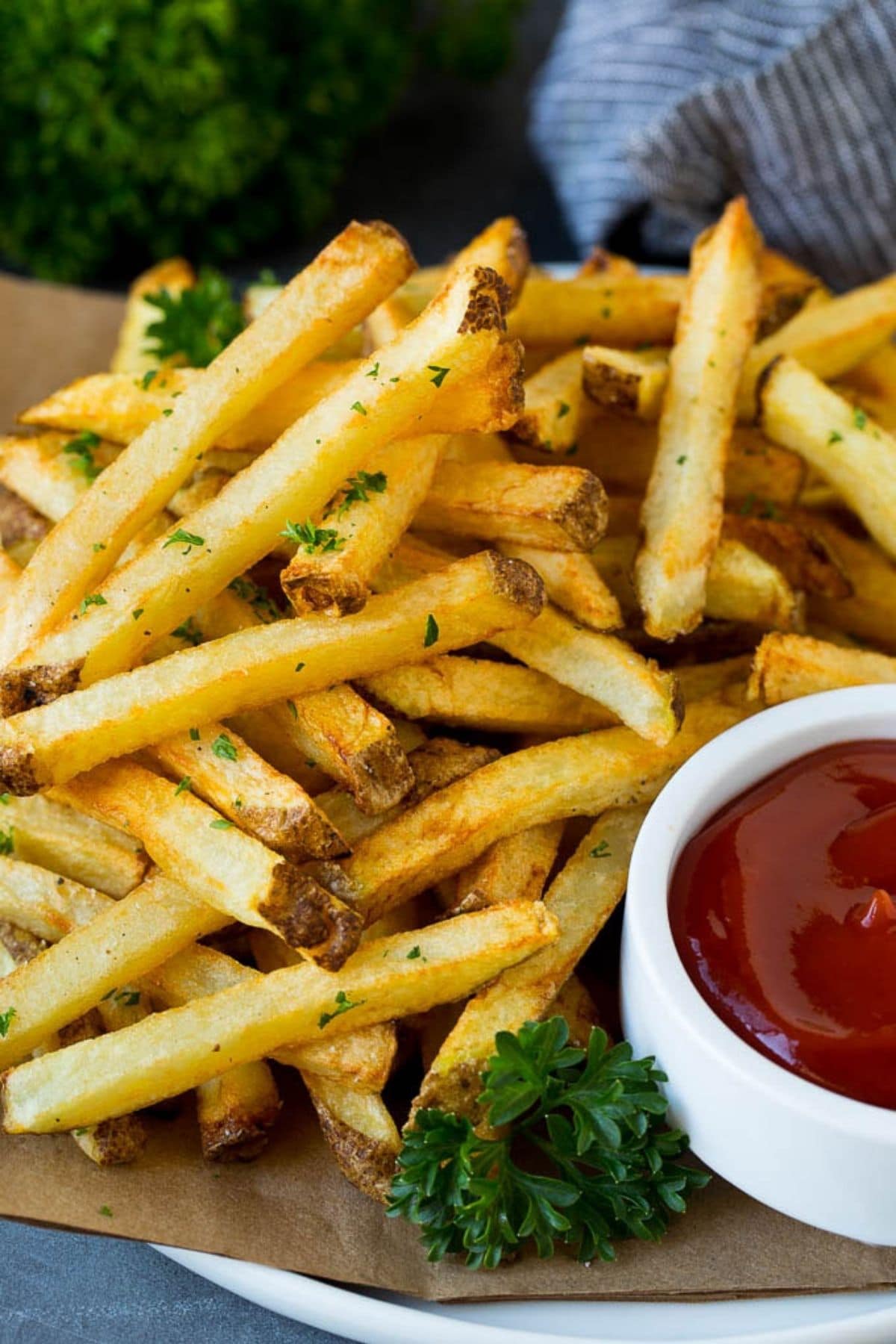 French fries on tray