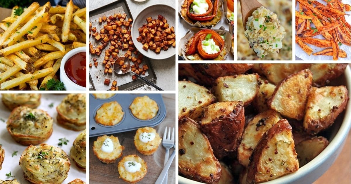 Potato side dish collage