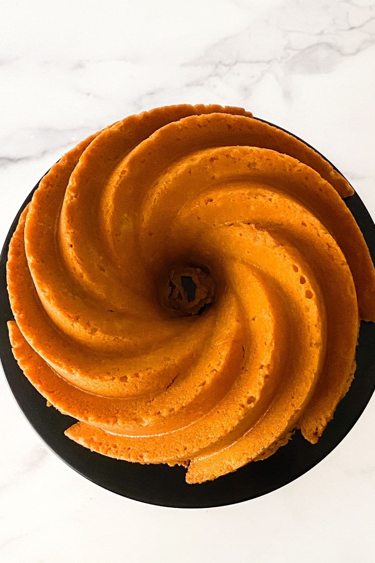 Old fashioned pound cake on cake stand