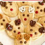 Reindeer cookies on white plate