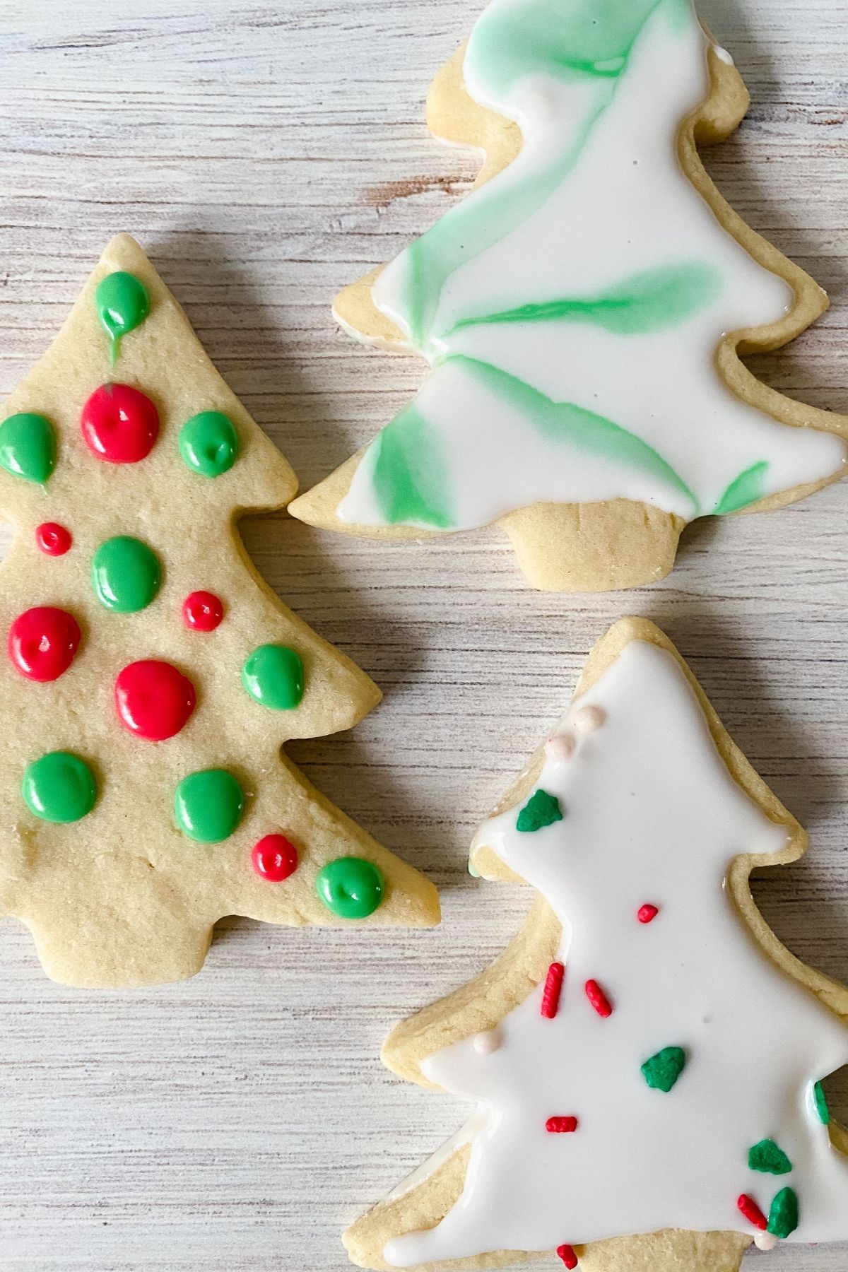 Decorated sugar cookies on tray