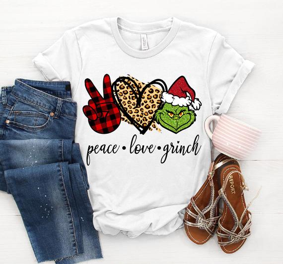 Grinch Christmas T Shirt 2020 Peace Love Grinch Shirt Funny | Etsy