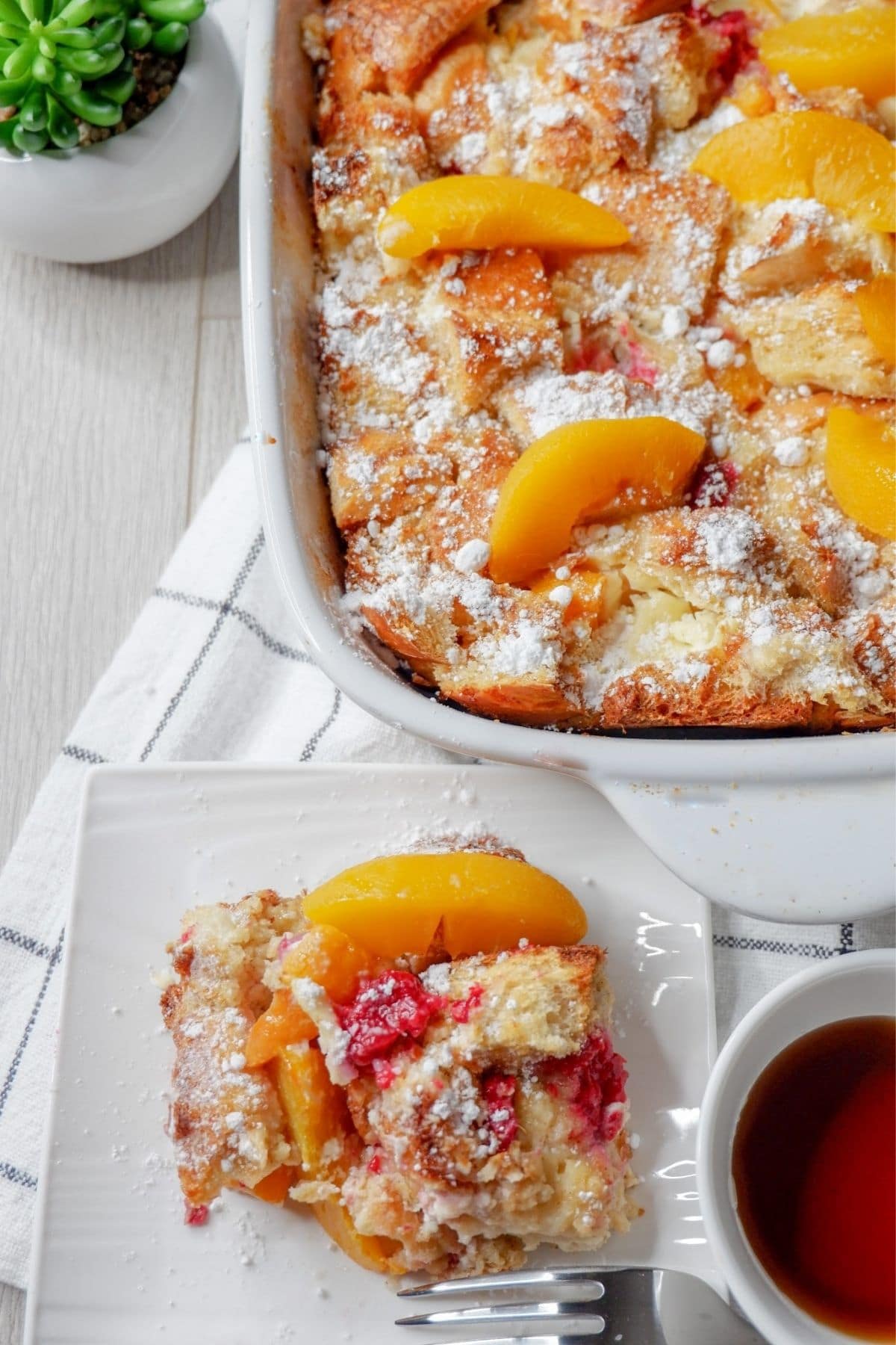 Peach french toast casserole