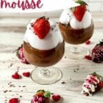 Glass dessert cup of chocolate mousse
