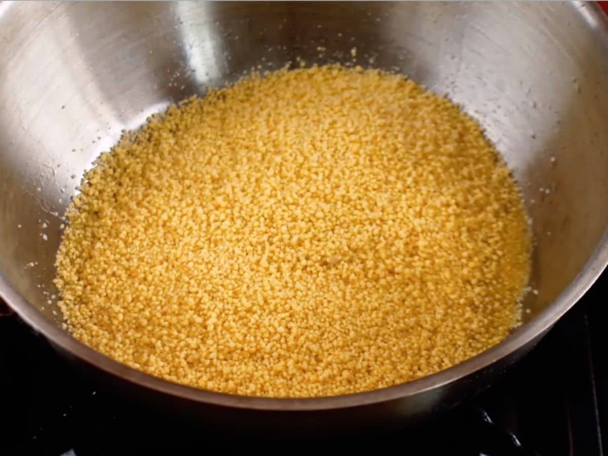 Couscous in stockpot