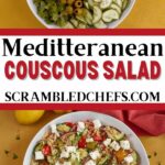 Mediterranean couscous salad collage