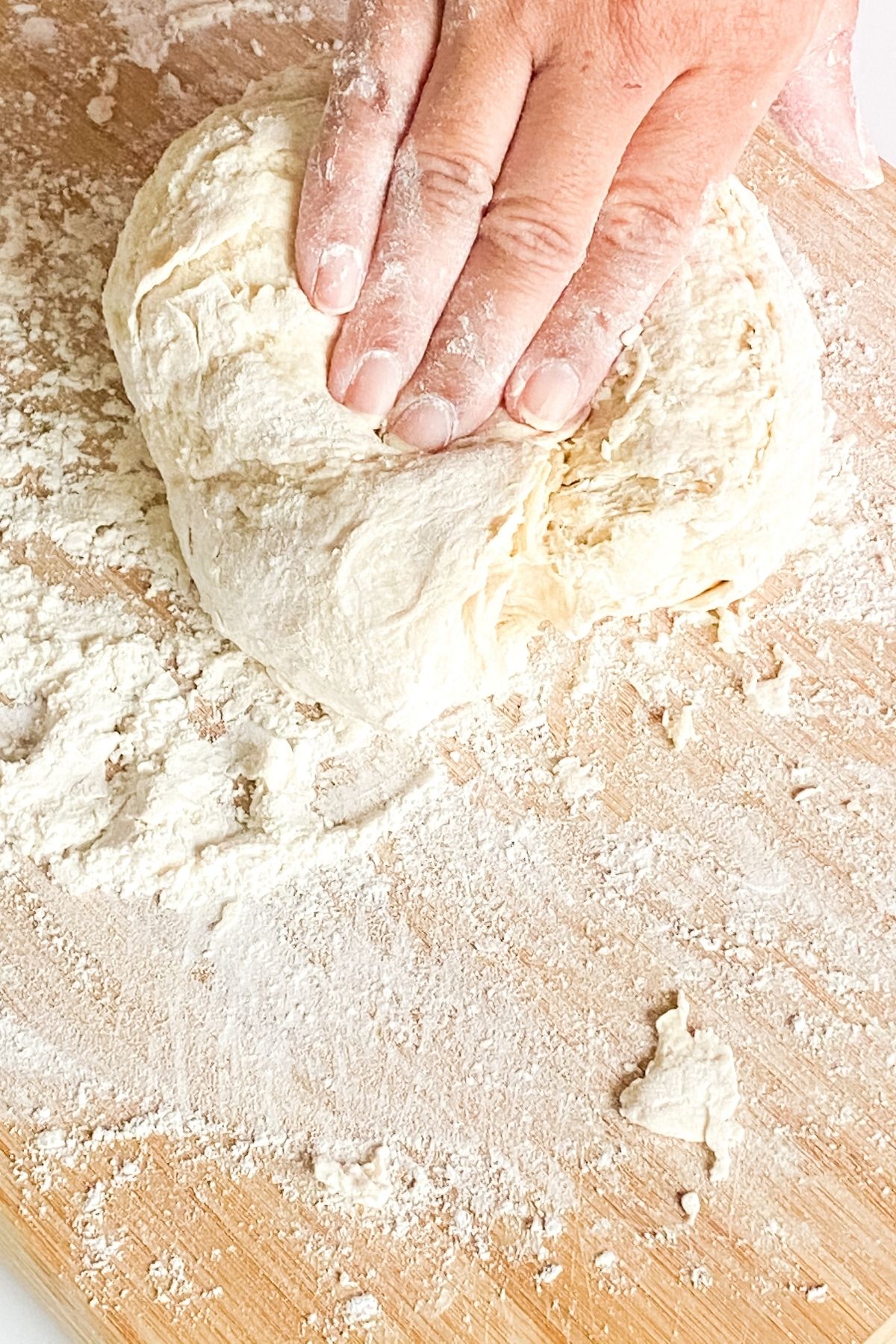 Kneading bagel dough