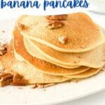 Gluten free banana pancakes on plate