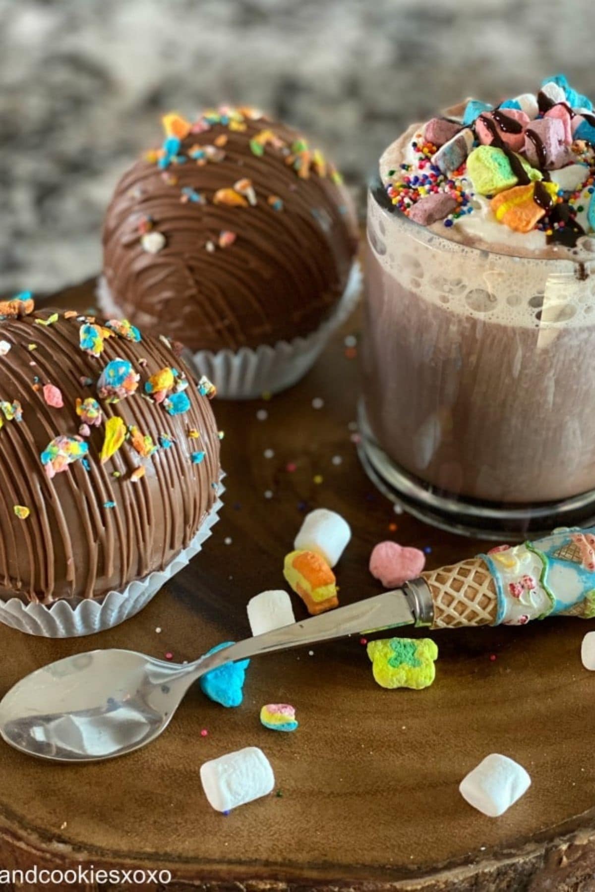 Lucky charms hot cocoa bomb