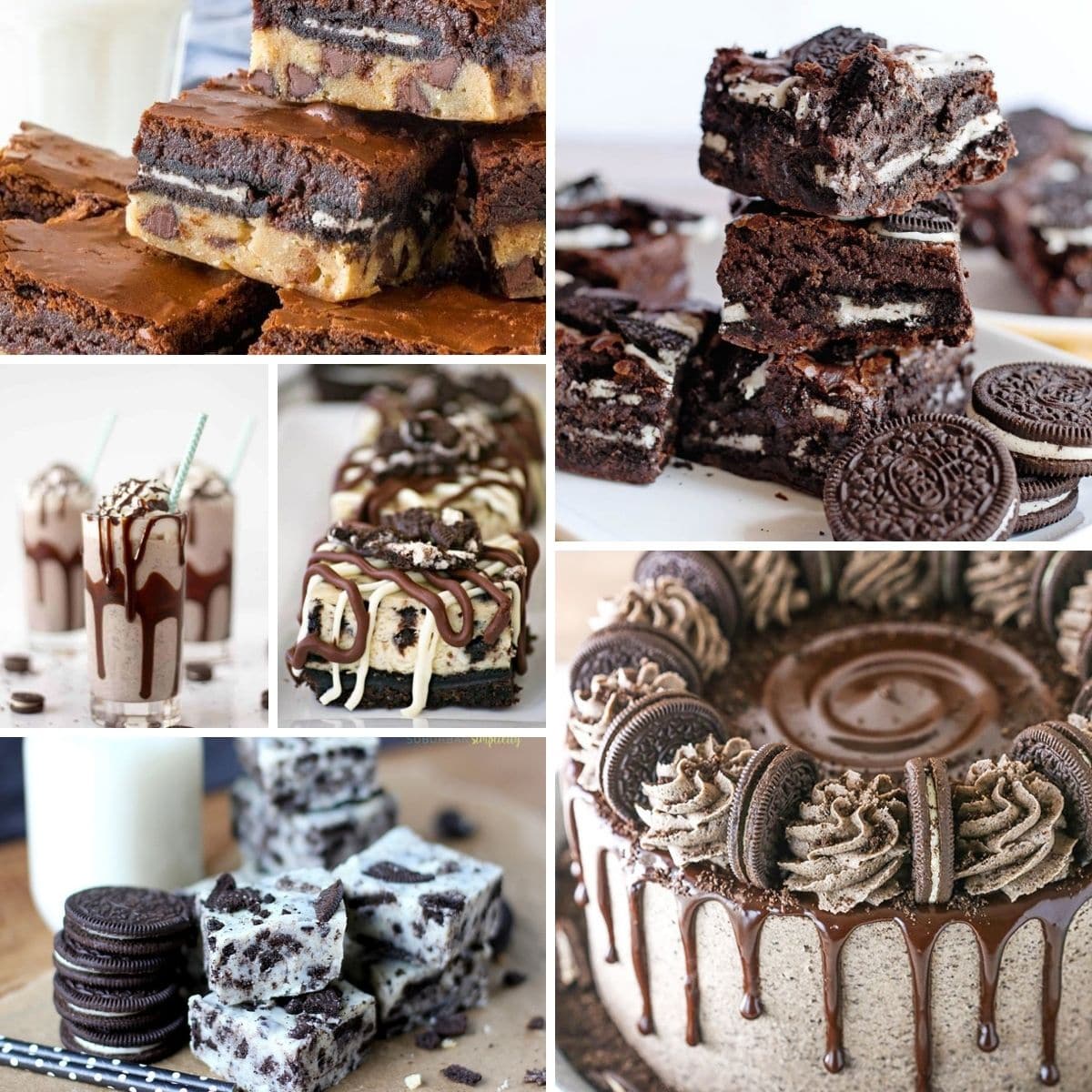 Oreo cookie desserts collage