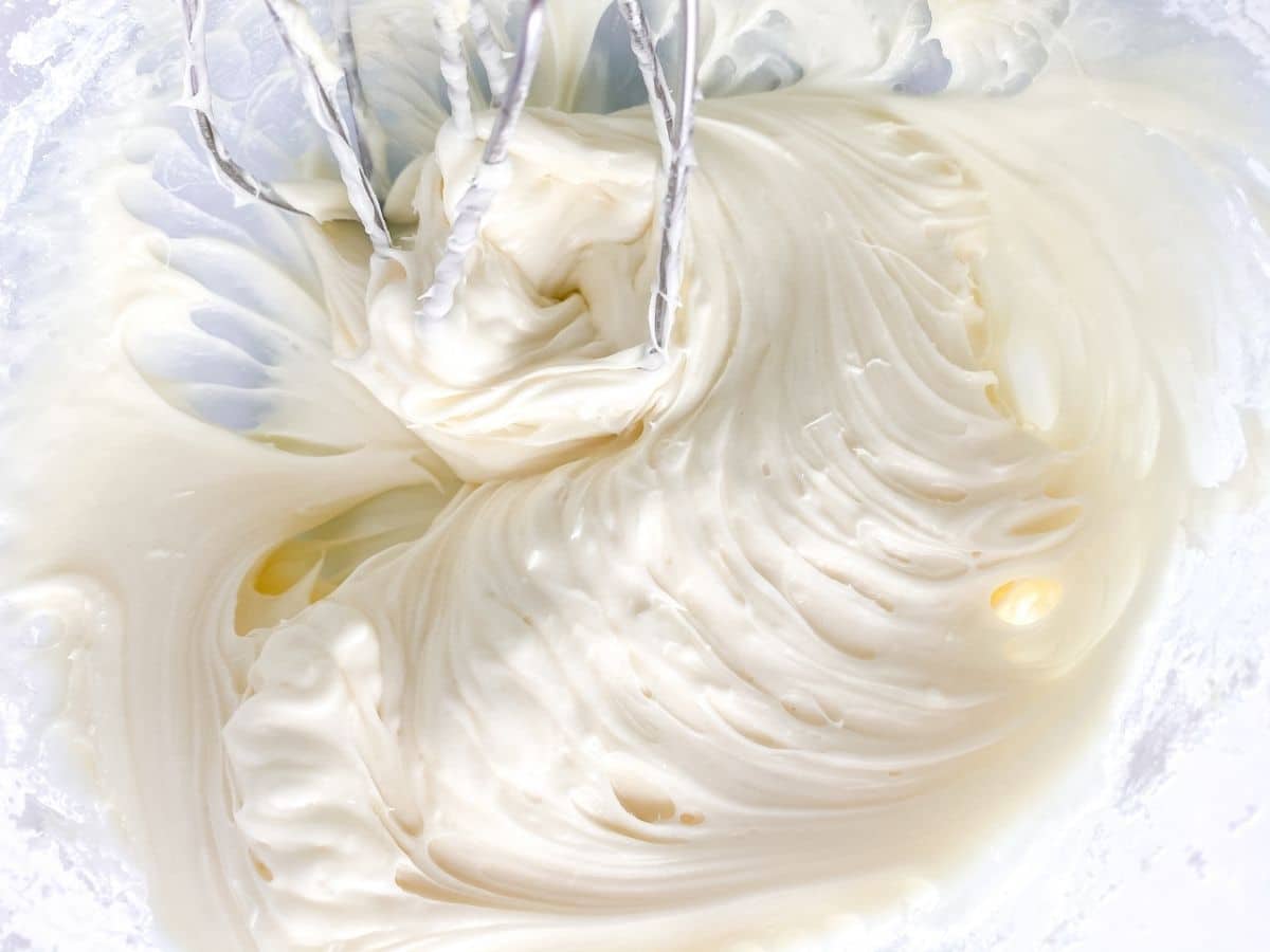 Mixing cream cheese icing