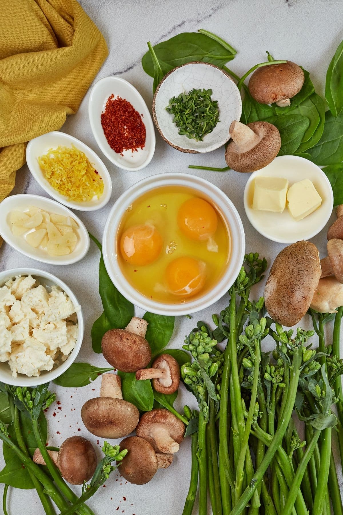 Ingredients for vegetable frittata