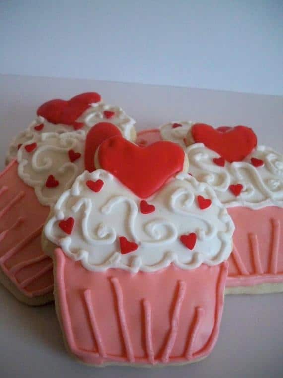 Valentine's Cupcake Cookies | Etsy