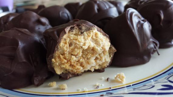 PEANUT BUTTER BALLS 12 crispy chocolaty peanut butter | Etsy