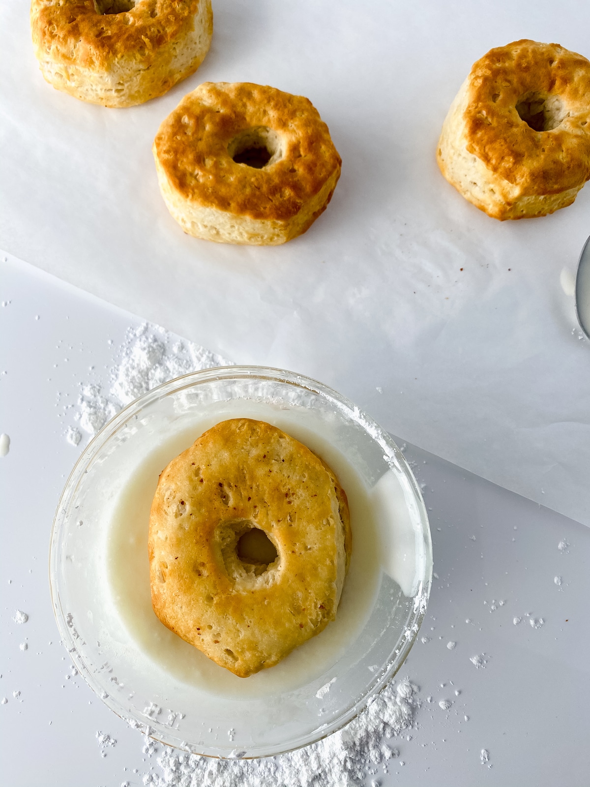 Dipping air fryer donuts