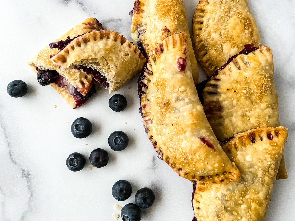 Stack of blueberry fried pie