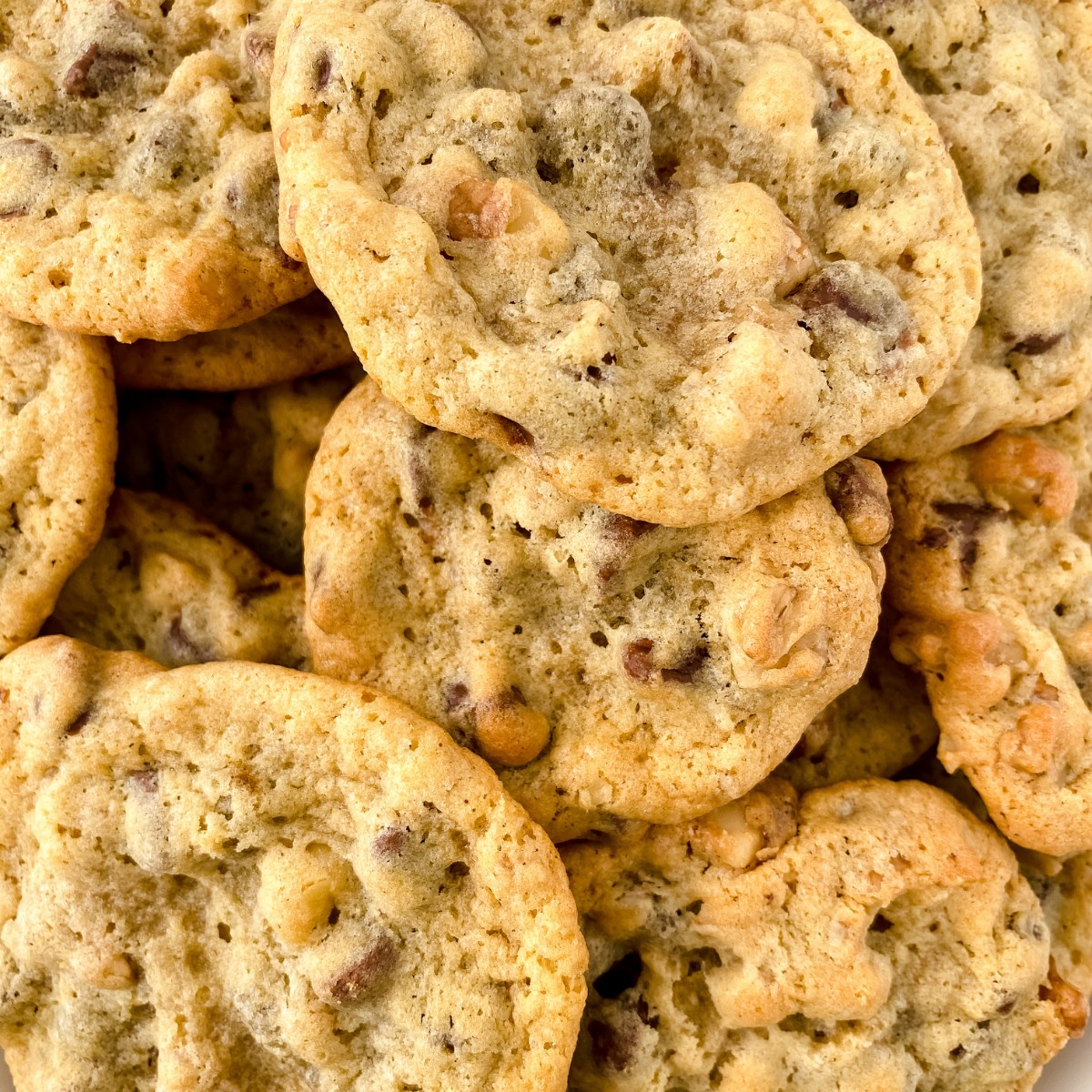 Close up image of DoubleTree copycat cookies stacked together