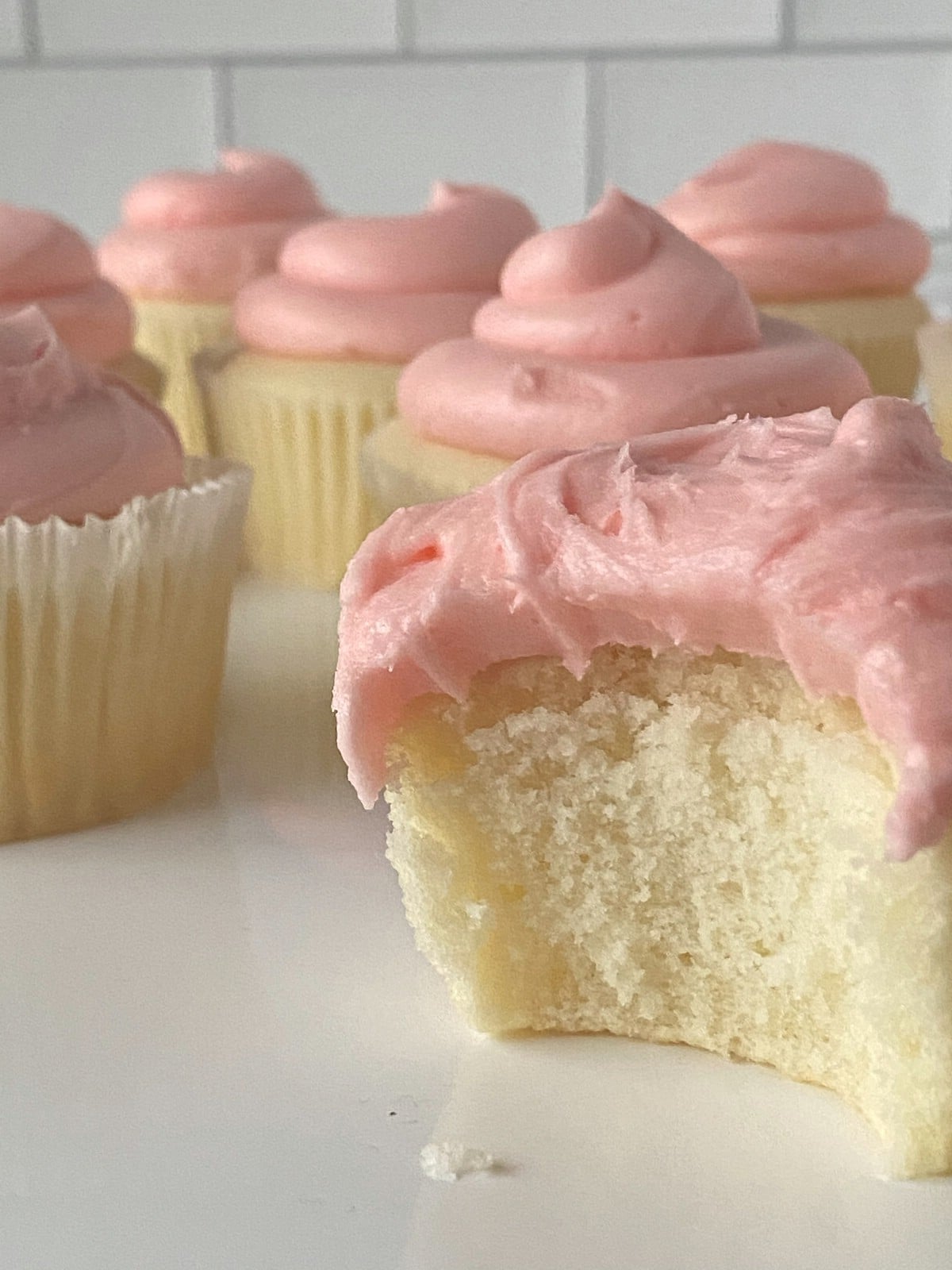 Cupcake with pink icing